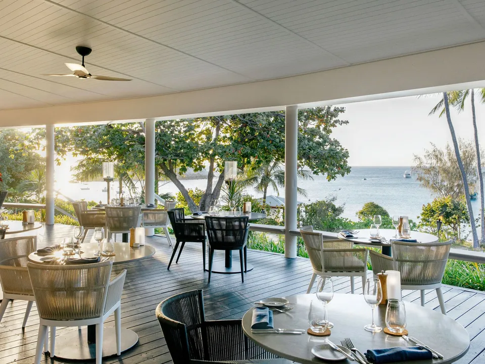Salt Water restaurant, open to the bay