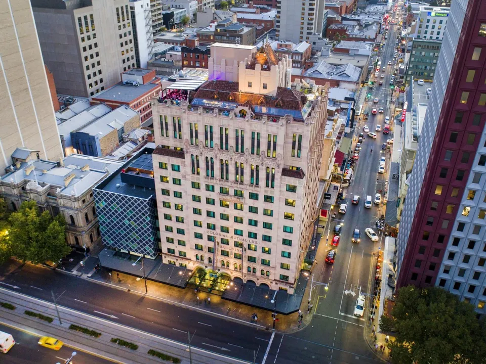 Mayfair Hotel heritage exterior on King William Street