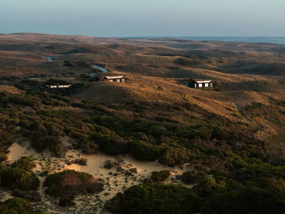 The lodges spread across the 96-acre coastal property