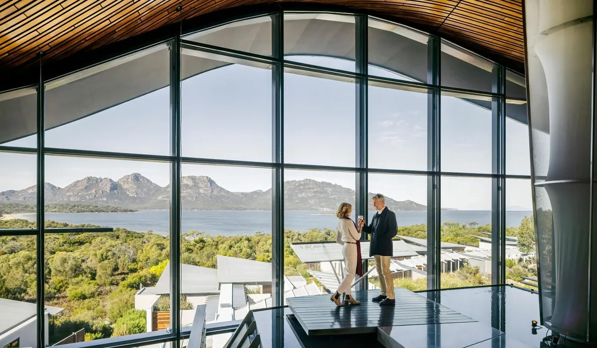 The foyer at Saffire Freycinet