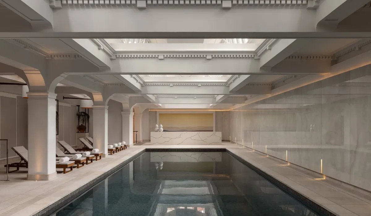 Capella Sydney: an indoor pool beneath a vaulted skylight
