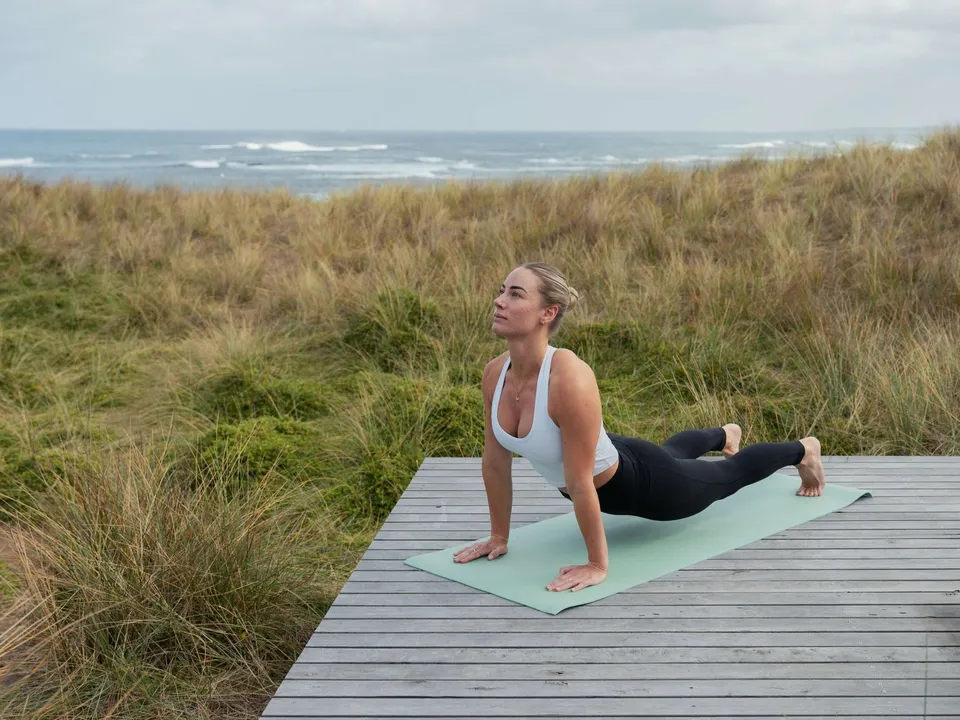 Yoga platform above the Southern Ocean