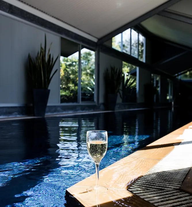 The 33-metre heated indoor pool and spa