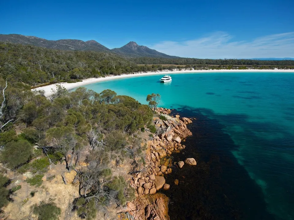 Wineglass Bay aerial view